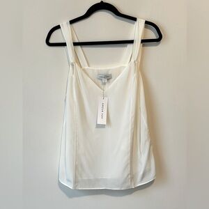 NWT Amour Vert Silk Twist Strap Tank, Size M, White Ivory